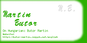 martin butor business card